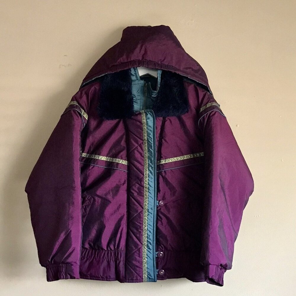 Vintage APRES Sport‎ Junior Ski Multicolor Coat Snow Jacket Size 14 80s 90s